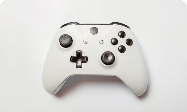 White joystick gamepad