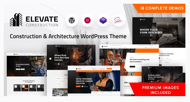 Best Construction WordPress Themes- Elevate