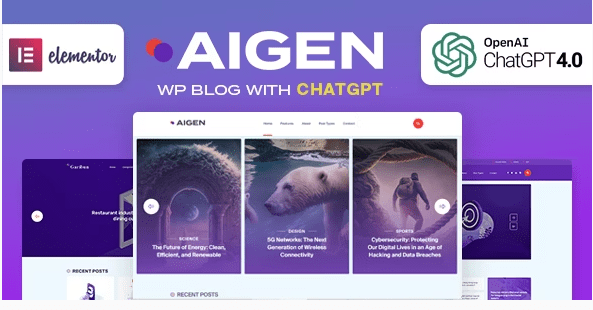 Best AI WordPress Themes- Aigen