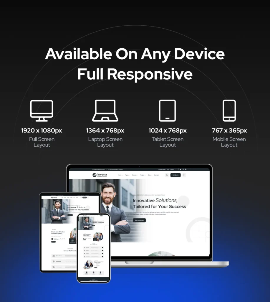 Invena business consulting WordPress theme homepage demo